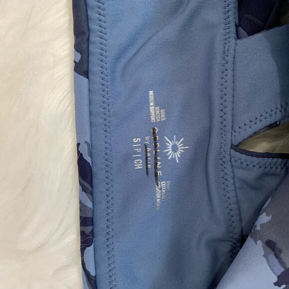 NWOT Aerie Offline Blue Goals Collection Medium Support Sports Bra - Picture 5 of 7